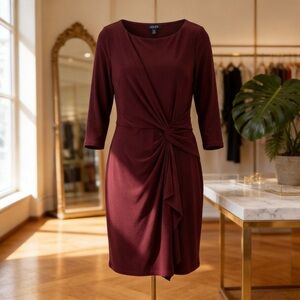 Chaps burgundy midi dress